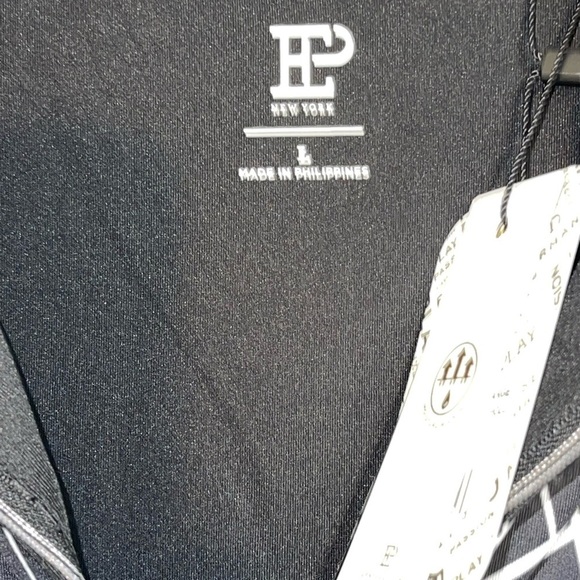 NWT-EP NY Golf Pro 1/4 Zip Convertible Mock Polo Black White Golf top shirt - Picture 4 of 4